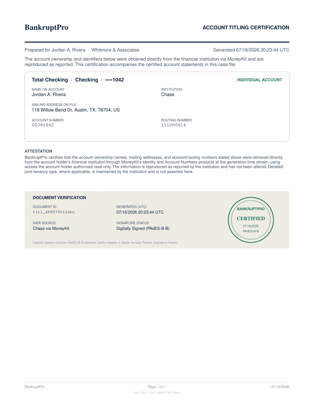 Account owner summary